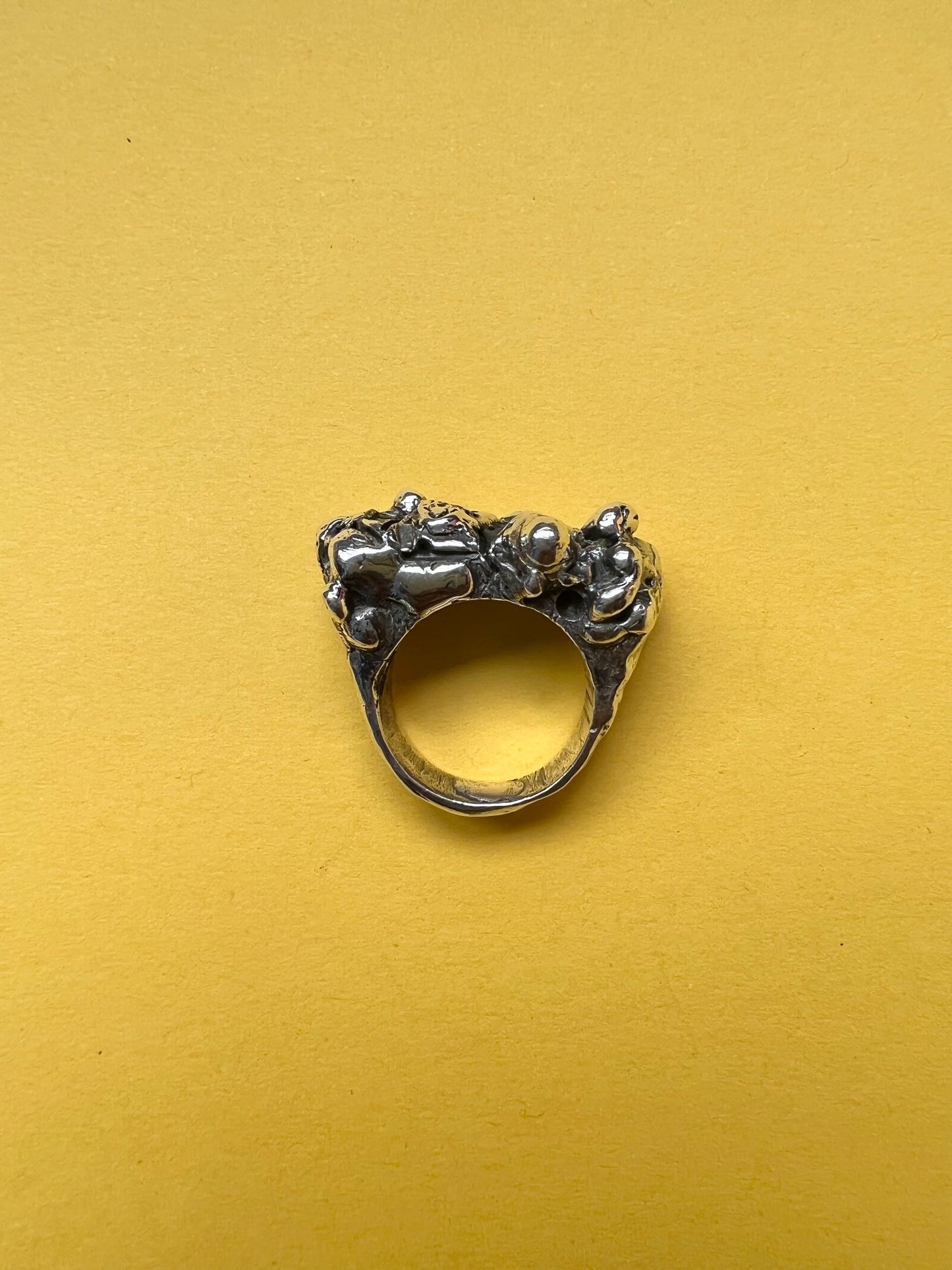BIG ROCK | .999 Pure Fine Silver Oxidised Statement Ring | Handmade Abstract Freeform Unisex Ring | Recycled Jewellery | Sustainable | Eco