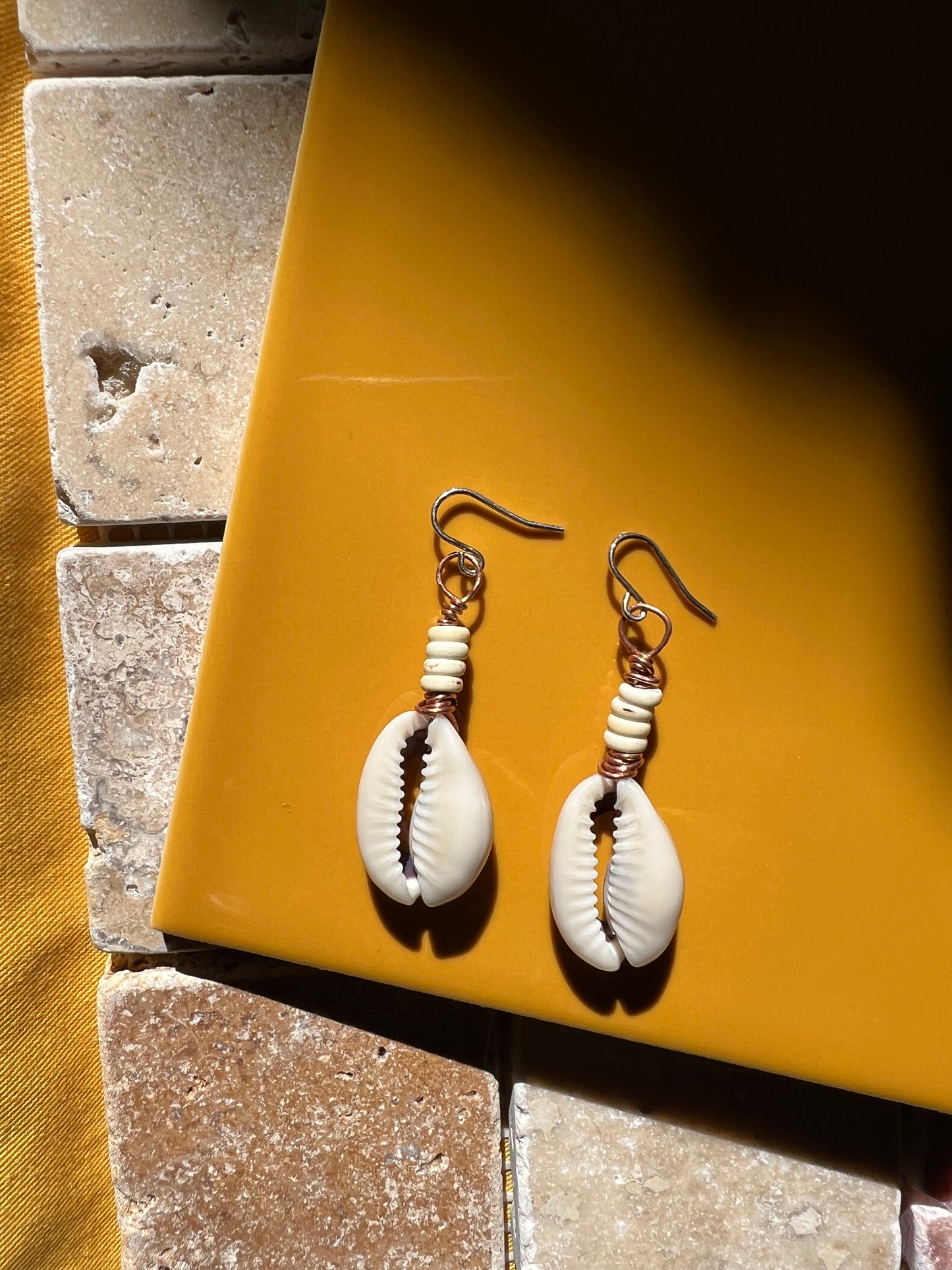 Bead Cowrie Earring