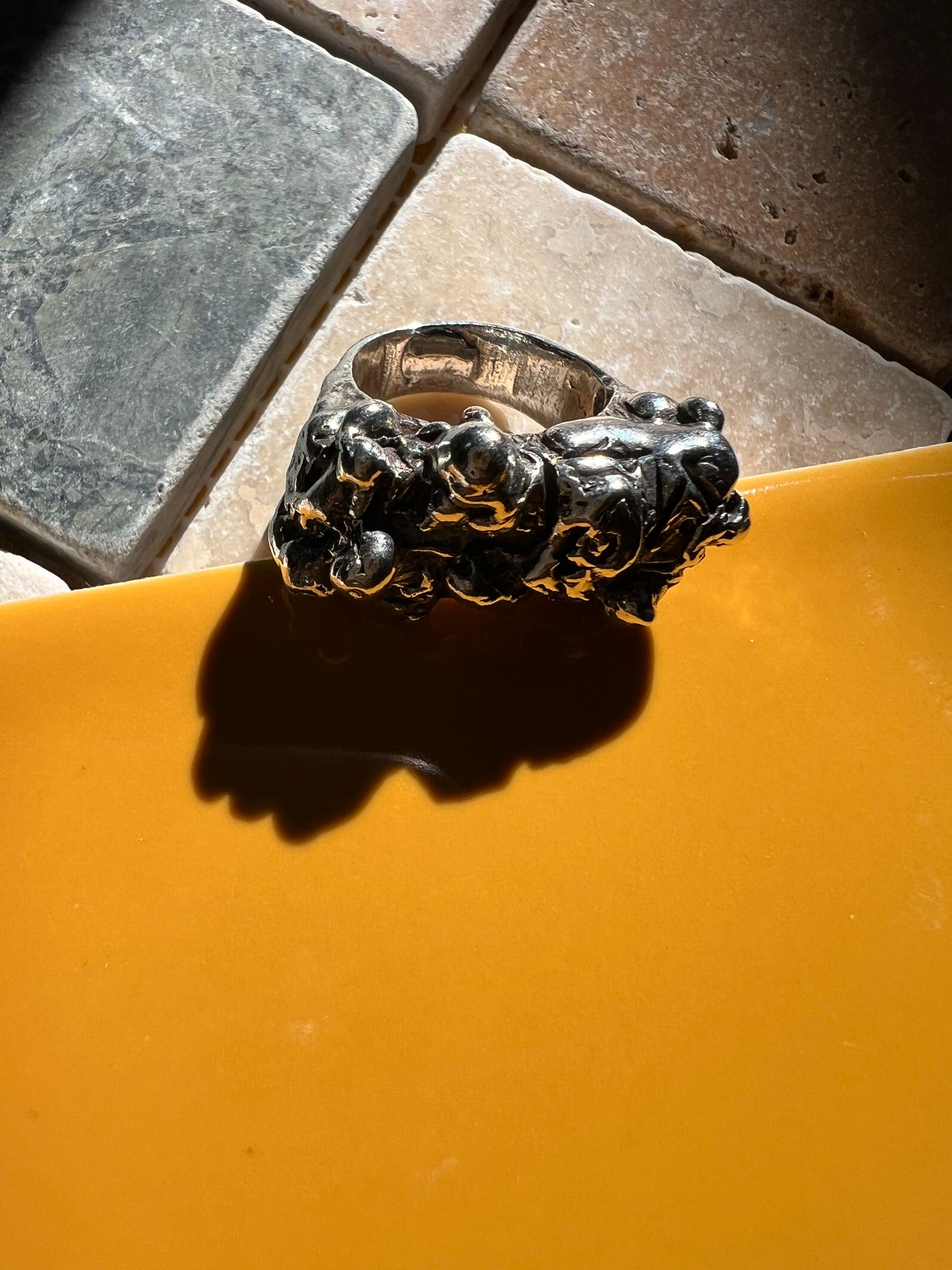 BIG ROCK | .999 Pure Fine Silver Oxidised Statement Ring | Handmade Abstract Freeform Unisex Ring | Recycled Jewellery | Sustainable | Eco
