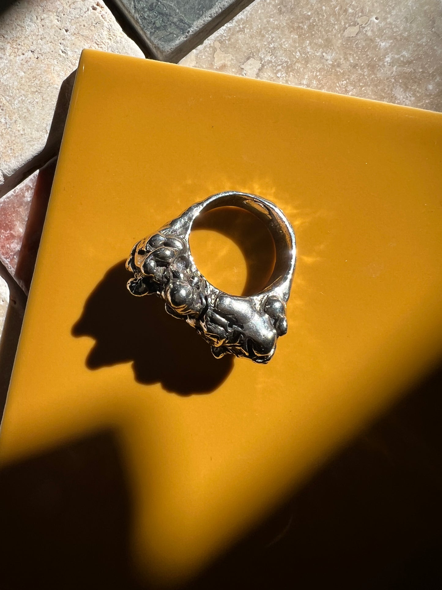 BIG ROCK | .999 Pure Fine Silver Oxidised Statement Ring | Handmade Abstract Freeform Unisex Ring | Recycled Jewellery | Sustainable | Eco