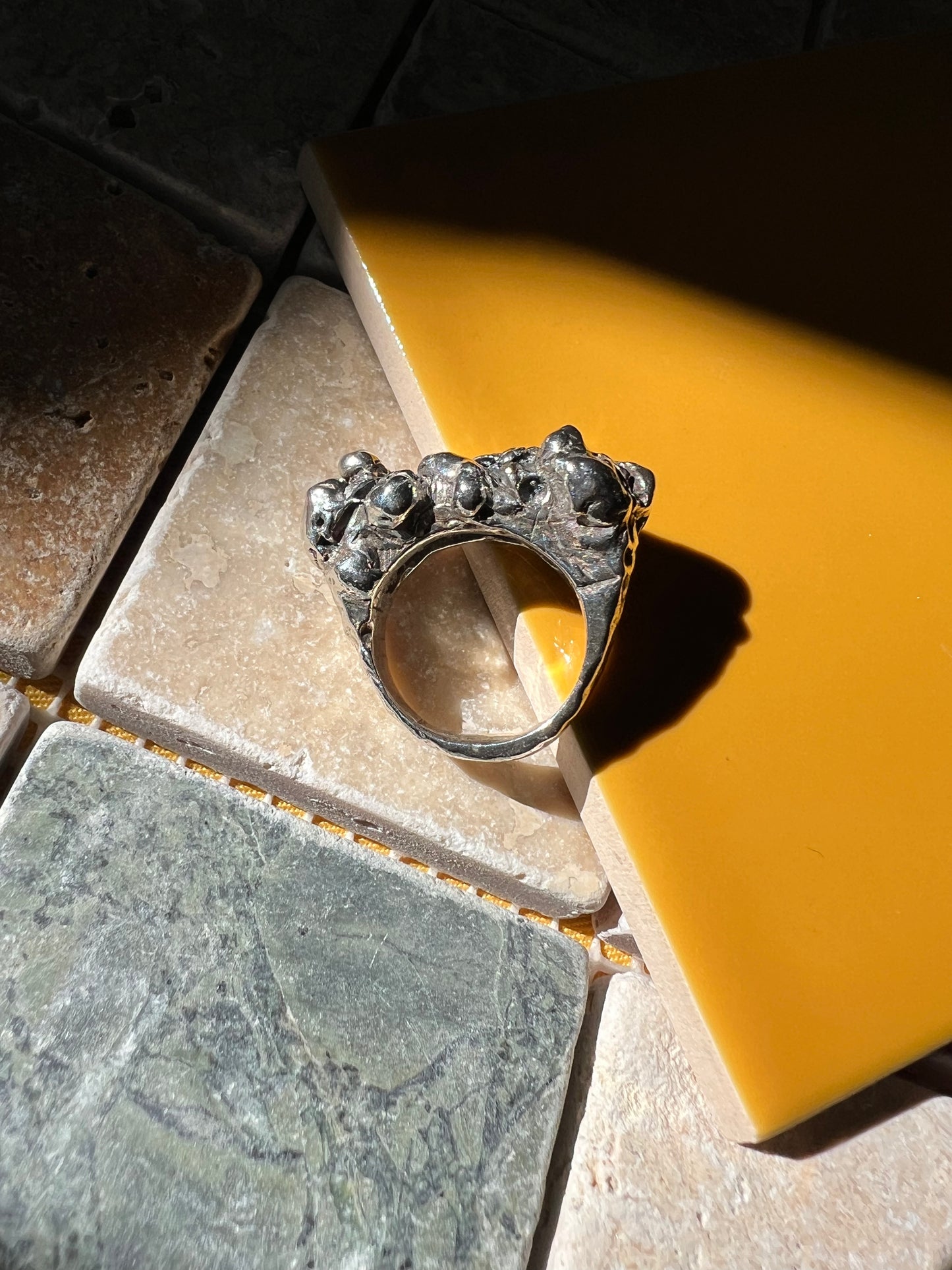BIG ROCK | .999 Pure Fine Silver Oxidised Statement Ring | Handmade Abstract Freeform Unisex Ring | Recycled Jewellery | Sustainable | Eco