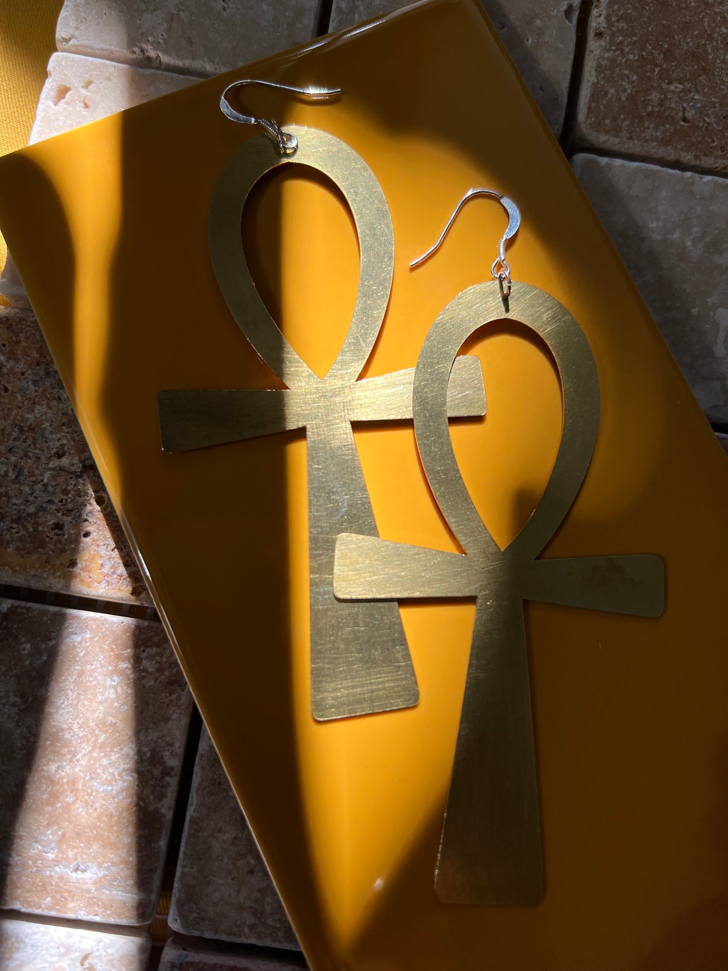 Ankh Earrings (Brass)
